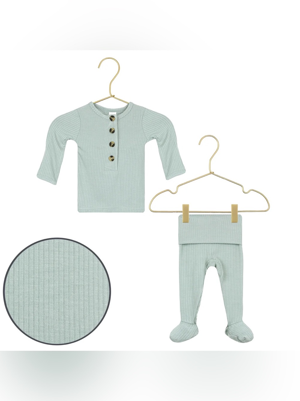 BUNDLE Lou Lou + Co Newborn - Ribbed Top + Bottoms + Knotted Gown in Bailey